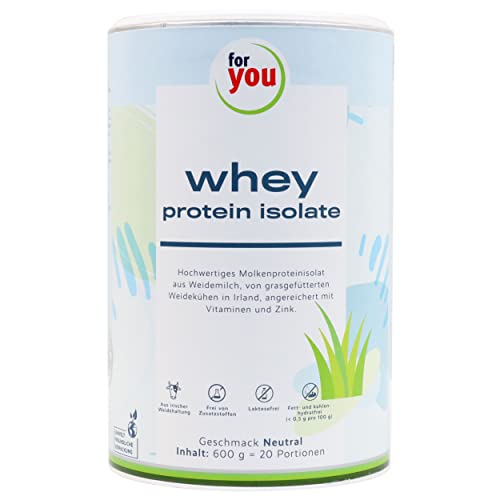 whey protein isolate Pur 600 g - Molkenprotein aus Weidemilch - Hoher Eiweißanteil 99 7% zum Muskelaufbau enthält alle essentiellen Aminosäuren - Laktosefrei glutenfrei - Protein Pulver Neutral