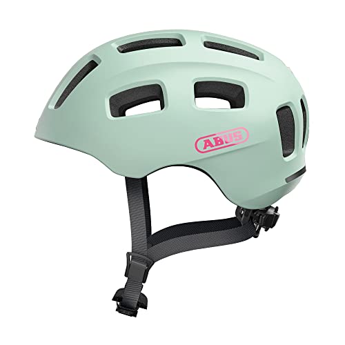 ABUS Fahrradhelm Youn I 2.0   mit Licht Jugendliche Junge Erwachsene   Mädels Jungs   Mint Größe M Mint iced Mint M 52 57 cm