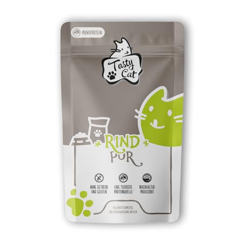 Tasty Cat Nassfutter für Katzen Rind pur 12 x 125g. getreidefrei zuckerfrei Monoprotein