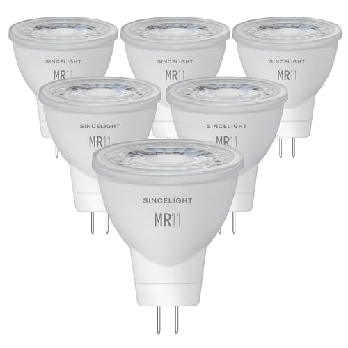 SINCELIGHT LED MR11 Reflektorlampe 35mm mit GU4-Sockel 3W 250 Lumen Ersetzt 25 Watt Halogenlampen Farbwiedergabeindex RA 92 Warmweiß 2700K 38 Ausstrahlungswinkel 6er-Pack