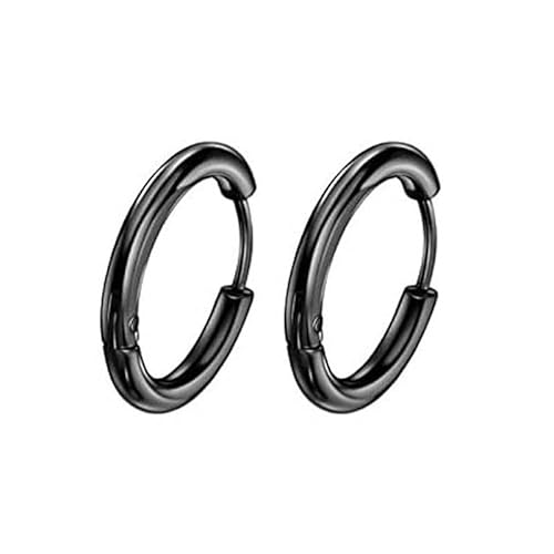 1 Paar Gothic-Edelstahl-Ohrschnallen-Creolen für Damen Herren quadratisch Pfirsichherz rund antiallergisch Punk Hip-Hop-Schmuck schön verarbeitet