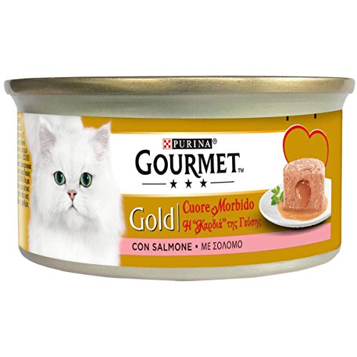  Gourmet Gold weiches Herzen Nassfutter für Lachs 24 Dosen 85 g