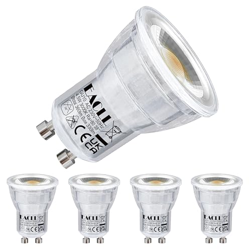 EACLL Mini GU10 LED Warmweiss 4.5 Watt Ersetzt 40W Halogen Leuchtmittel 4er-Pack 360 Lumen 3000K Birnen AC 230V Flimmerfrei Strahler Abstrahlwinkel 38 Grad Spot Nicht Dimmbar Reflektor Lampen
