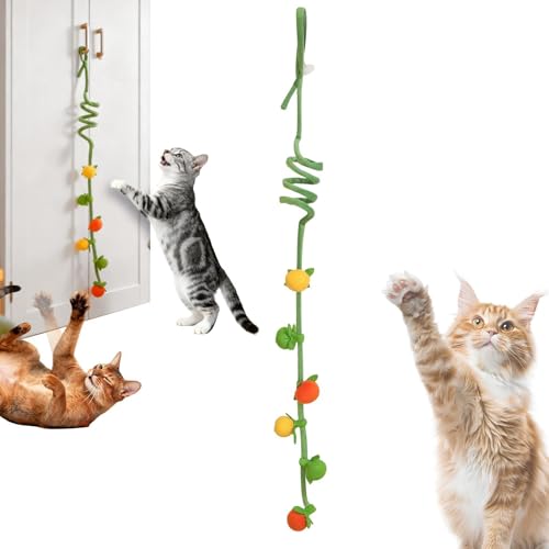 Katzenminze-Hängespielzeug Mit Glocke Ausziehbarer Angel Interaktives Kickball-Spiel Für Indoor-Katzen Ideal Für Kätzchen Mittelgroße Rassen Reisen Fördert Bewegung Spieltrieb Mit Katzenmi