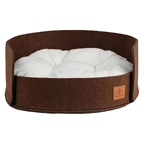 Pfotenolymp Katzenbett   Katzenkorb Schlafplatz Entspannung   Haltbar und Leicht zu Reinigen Bett   Elegante Ergänzung zu Jeder Inneneinrichtung   Braun