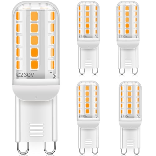 A.bigwhale G9 LED Lampe WarmweiÃŸ 2700K 5W G9 LED Leuchtmittel Ersatz 50W Halogenlampen 450LM G9 LED Birnen Nicht Dimmbar Kein Flimmern AC220-240V 5er Pack