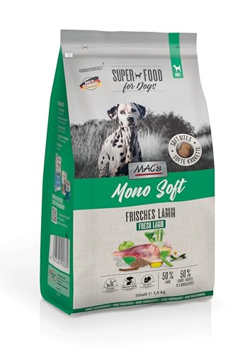 Mac s Halbfeuchtes Hundefutter weiche Textur hoher Fleischgehalt verschiedene Geschmacksrichtungen 1 5 kg Lamm