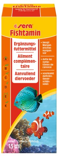 sera Fishtamin 15 ml - Das Extra an Vitaminen für mehr Vitalität - eine schmackhafte Emulsion aus 12 wertvollen Vitaminen zum Auftropfen auf das Futter oder ins Wasser