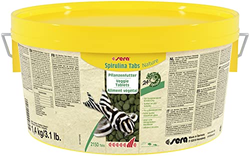 sera Spirulina Tabs Nature 1 4 kg 2 2 L - Hafttabletten mit 24 % Spirulina für eine gesunde Verdauung und Vitalität Futtertabletten Aquarium Rochen Futter