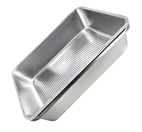 Katzentoilette Leicht Zu Reinigen Edelstahl Katzenklo mit Sieb Groß Katzenklo Offenes Design Niedrige Schwelle Metall Wanne Großes Fassungsvermögen