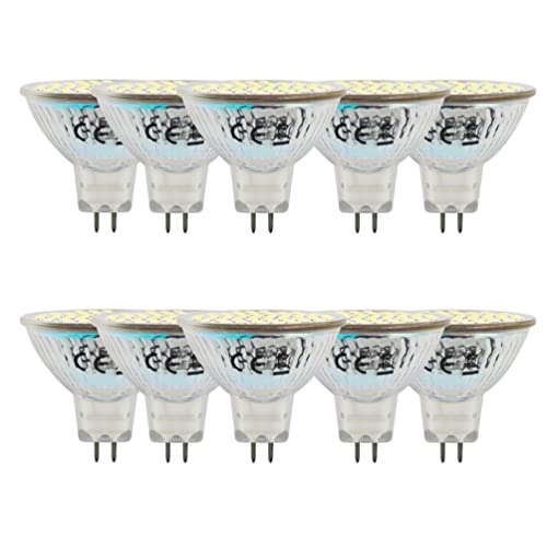 GLMING GU5.3 48 2835SMD 3W Ersetzen Sie 30W 35W Halogenlampe.3Bi Pin Spot AC12V DC12 24V Tageslicht Weiß10 Stück