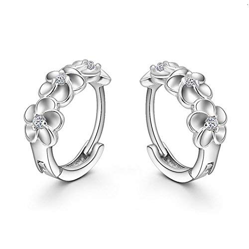Sterling Silber Creolen schöne Blume Cluster Kristall Strass Ohrstecker Modeschmuck für Frauen stilvoll und beliebt Durable Processing