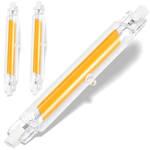 ACAATVE R7s Led 78mm Dimmbar Glasröhre Glühbirne 6W 8W 10W 12W Ersatz 60W 80W 100W 120W Halogen Warmweiß 3000K 1000LM Kein Flackern 360-Grad-Licht für Stehlampe Deckenfluter Wandleuchte 2 Stück
