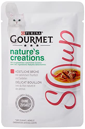 Gourmet PURINA GOURMET Crystal Soup für Katzen mit naturbelassenem Thunfisch und Sardellen 32er Pack 32 x 40g