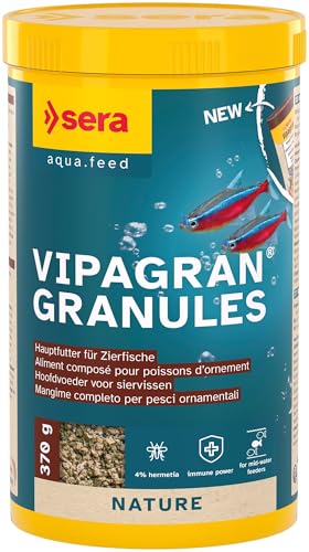  Vipagran Granules 1.000 370g aus Softgranulat 4% Insektenmehl Gesundes Wachstum kräftige Entwicklung Auch für Fische kleinem Maul Ohne Farb  Konservierungsstoffe