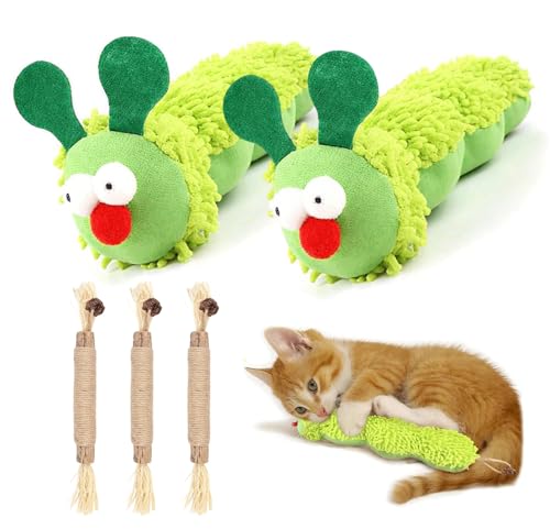 Fan Hua 5 pcs 2 Raupen 3ück Sticks Helfen für Katzenzahnhygiene Aktivität