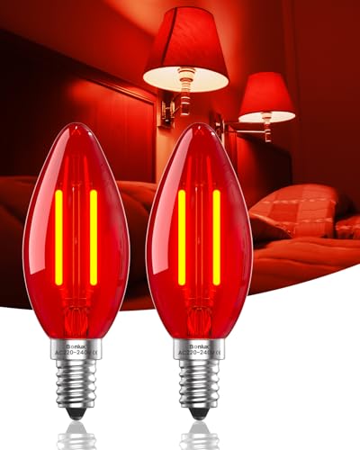 Bonlux E14 Rot Led Glühbirne 3w Rot Glühbirne Equal to 20w Rote Lampe Halloween Weihnachten Festival Rotes Licht Bar Party Rotes Licht Glühbirne