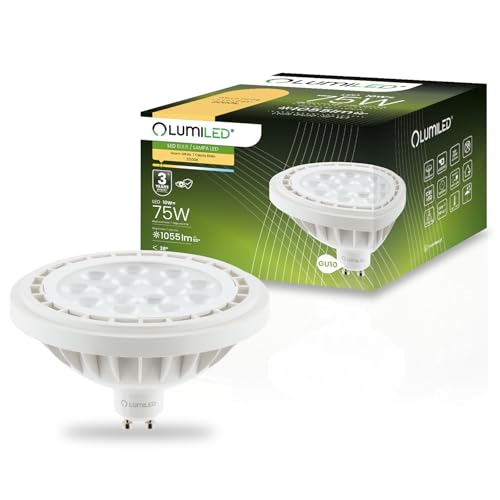 Lumiled LED-Leuchtmittel ES111 GU10 Fassung Spot Strahler Spannung 230V 10W Entspricht 75 Watt Warmweiß 3000K 38 Grad Abstrahlwinkel weiß 1055 Lumen Ra 90