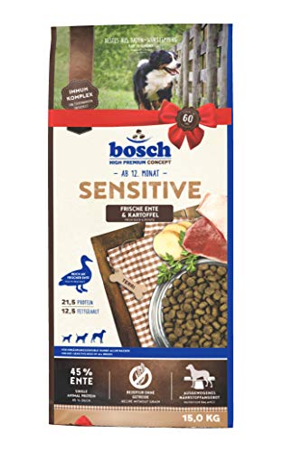 bosch HPC Sensitive Ente Kartoffel Hundetrockenfutter für ernährungssensible Hunde aller Rassen 1 x 15 kg