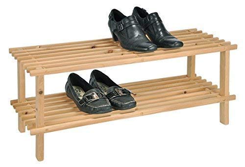 Gravidus Schuhregal aus Holz Kompakt Platzsparend 2 Böden für bis zu 6 Paar Schuhe Stabilität Langlebigkeit garantiert
