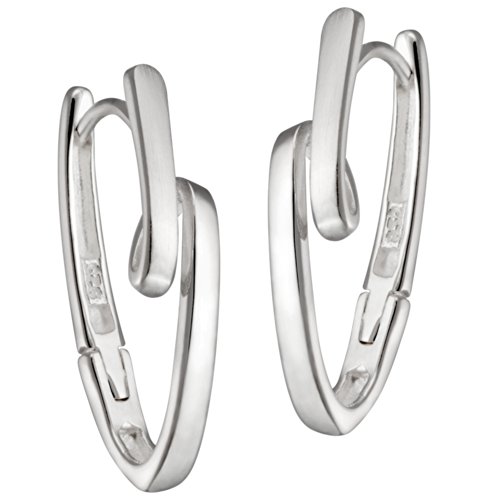 Vinani Damen Ohrringe 925 Silber - Klapp-Creolen Ohrring Set fÃ¼r Frauen Schlaufe glÃ¤nzend mattiert aus Sterling Silber 925 Ohrringe CKNK