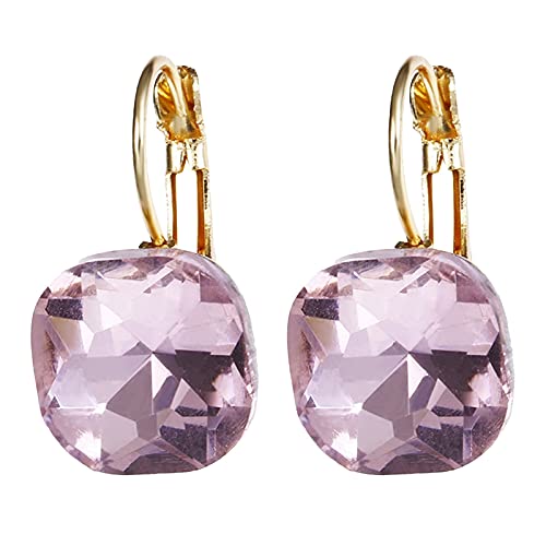 TianWlio Ohrstecker Damen Ohrschmuck mit Zirkonia Ohrringe Ohrringe Creolen Blau Persönlichkeit Romantische Retro Huggie Ohrringe Zirkon Kristall Ohrringe Ohrstecker für Damen aus Pink One Size