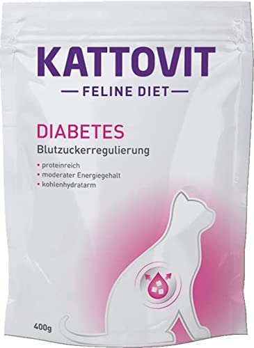 Kattovit Feline Diet Diabetes Gewicht 400 g Trockenfutter für Katzen im Beutel Zur Verringerung der Kalorienaufnahme Hoher Proteingehalt zur Unterstützung der Muskeln