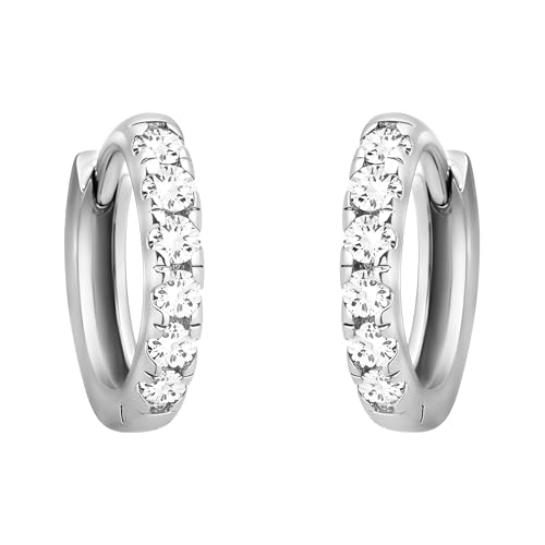 SOFIA MILANI - Damen Ohrringe 925 Silber - mit Zirkonia Steinen - Klein Dünn Creolen - 20862