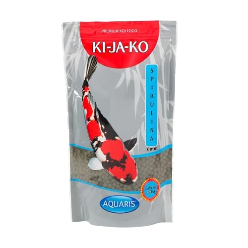 KI-JA-KO Spirulina Plus farbverstärkendes Carotinoid-reiche Koi Fischfutter 1 kg 6mm - mit Capsanthin und Astaxanthin und FORPLUS Omega-3-reiche Algen