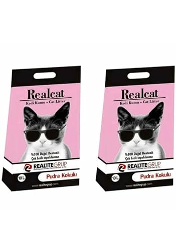 Katzenstreu Realcat Cat Litter Mit Babypuder Duft Feines Klumpstreu 350% Saugkraft Naturprodukt aus Bentonit Stark Klumpend Saubere Wohnung Neutralisiert Gerüche Staubarm