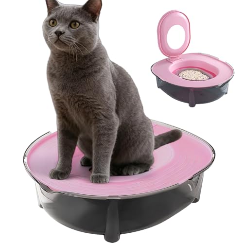 Katzentoilette für große Katzen rutschfest abnehmbar Tablett mit offenem Deckel für kleine mittelgroße und große Haustiere drinnen und draußen Reisen Zuhause