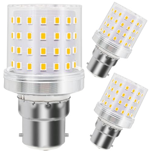 wossluck B22 LED 9W mit B22d-Sockel Ersetzt 80 Watt Warmweiß - 3000 Kelvin Kompakter Maistyp Nicht Dimmbar AC100V-265V 3er-Pack