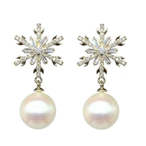 Hängende Rosen-Ohrringe für Damen Weihnachts-Schneeflocken-Ohrringe zierliche Schleife baumelnde Ohrstecker Weihnachtsschmuck Clip-on-Creolen für Mädchen Eine Größe Kunststoff Kein Edelstein