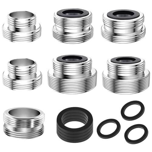 7 Stück Wasserhahn Adapter Wasserhahn Küche Außengewinde Adapter Wasserhahnadapter für Gartenschlauch Gewindeadapter für Wasserhähne
