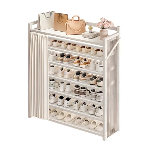 Modernes Schuhregal mit 7 Ebenen großes Fassungsvermögen freistehend für Schrank Eingangsbereich und Schlafzimmer 70 x 105 x 23 8 cm