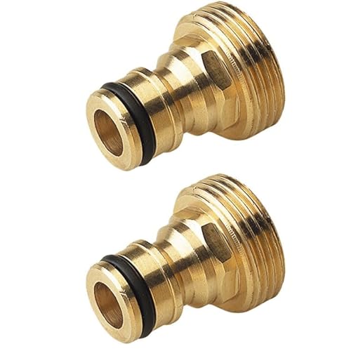 2 Stück Schlauchanschluss Wasserhahn Messing Wasserhahn Adapter Schnellverbindung Gartenschlauch Anschluss Versiegeln Schlauchadapter Wasserhahns für Küche Garten Spritzpistole