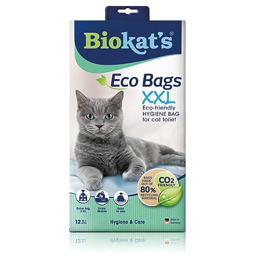Biokat s Eco Bags XXL - Beutel zur Auslage in der Katzentoilette für hygienischen Wechsel der Katzenstreu - 1 Packung 1 x 12 Beutel