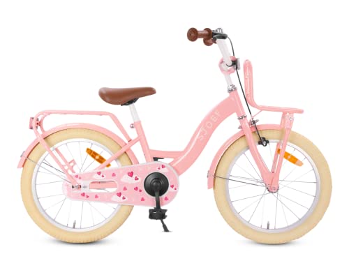 SJOEF Classic Kinderfahrrad 20 Zoll Kinder Fahrrad für Mädchen Jugend Ab 2-8 Jahren 12-20 Zoll Rosa