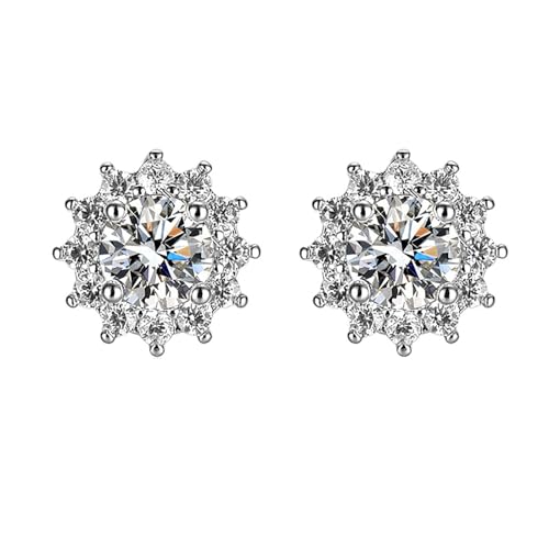 Silber Blau Opal Color Round Cut Lab CreatedDiamond Earrings In Sterling Silver With WhiteGold Plated For Women Men Silver One Size