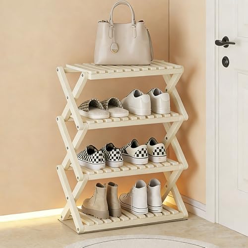 Onxyrbyte Schuhregal Schmal Holz Vertikales Schmales Schuhregal Vertikaler Schuhhalter Aus Bambus Stabil Und Dickwandig Hohe Belastbarkeit FüR Korridore Schlafzimmer Wohnzimmer Ecke