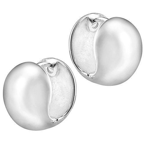 Vinani Damen Ohrringe 925 Silber - Klapp-Creolen Kugelform glÃ¤nzend - aus 925 Sterling Silber - Ohrringe fÃ¼r Frauen - CJO