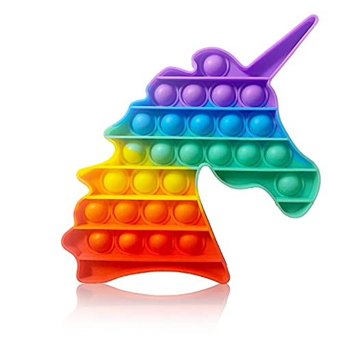 ZADAWERK POP IT Sensory Fidget Toy Einhorn Regenbogen Push Pop Spielzeug Bubble Push Anti Stress Konzentration optischer haptischer akustischer Spaß mit Relax-Faktor
