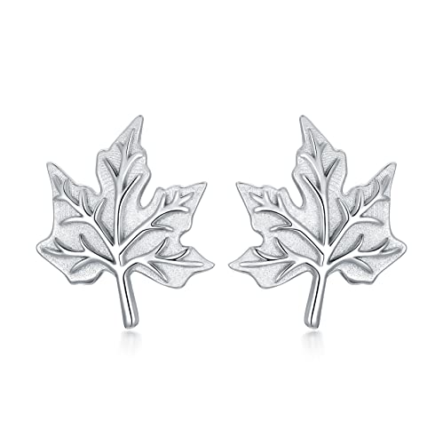 Yafeini Ohrstecker mit Ahornblatt-Motiv 925er Sterlingsilber Schmuck Geschenk für Frauen und Mädchen