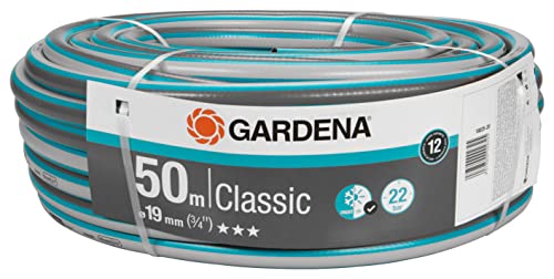 Gardena Classic Schlauch 19 mm 3 4 Zoll 50 m Universeller Gartenschlauch aus robustem Kreuzgewebe 22 bar Berstdruck UV-beständig ohne Systemteile 12 Jahre Garantie 18025-22