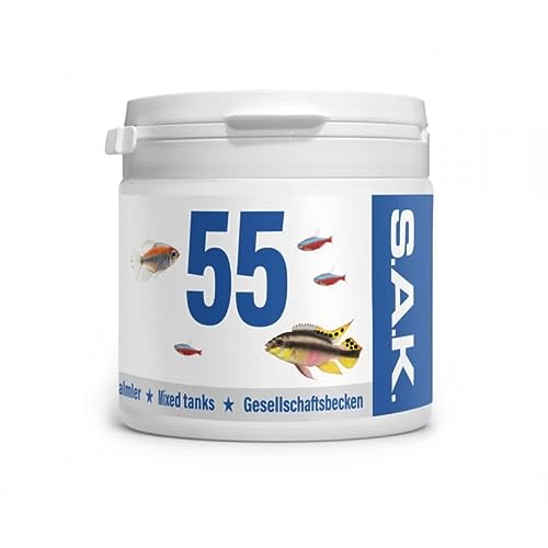 SAK 55 Fischfutter Granulat Größe 1 Zierfischfutter Alleinfutter Granulatfutter 150 ml Dose