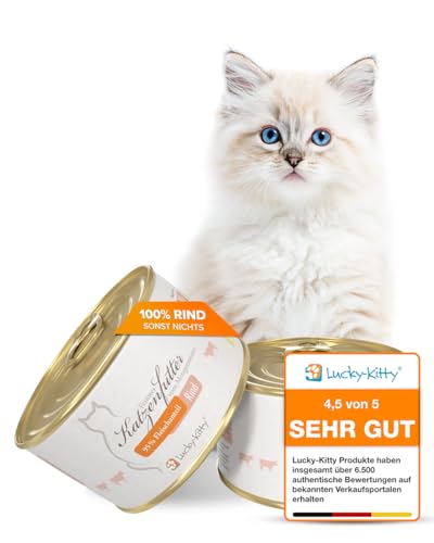  Rind 95% Fleisch I Lebensmittelqualität I für Keine Zusätze I Kittenfutter 16x 200g