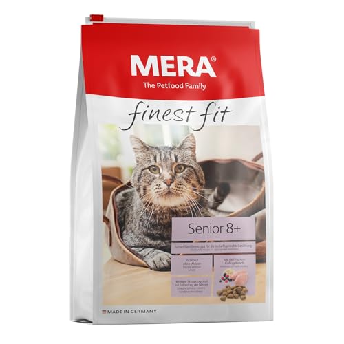 MERA Finest fit Senior 8 Katzenfutter trocken für ältere Katzen ab 8 Jahren Trockenfutter aus frischem Geflügel und Reis gesundes Futter mit Glucosamin ohne Zucker 1 5 kg
