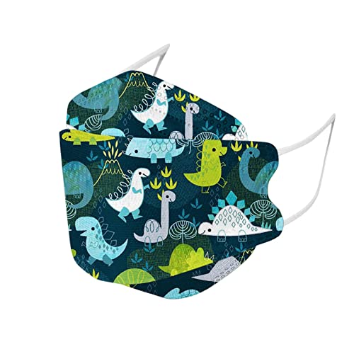 AMDOLE 10 Stück Mundschutz Kinder Einweg Fisch-Form Maske Schutz mit Cartoon Motiv 3D Mund Und NasenschutzGeruchlos Bandana Staubdicht 4-Lagige Halstuch Atmungsaktiv Schals für Jungen Mädchen