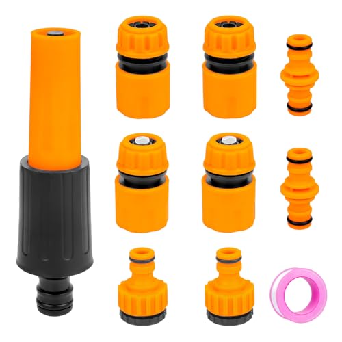 10 StückGartenschlauch Kupplung 1 2 Zoll Zwei Wege Schlauchverbinder 1 2 Zoll Gartenschlauch Schnellkupplung Gartenschlauch Adapter Zubehör Doppelstecker Schlauchadapter für Garten Haus Wasserhahn