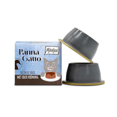 MjAMjAM - Premium Nassfutter für Katzen - Panna Gatto - delikate Ente mit edler Krönung 1er Pack 2x80g getreidefrei